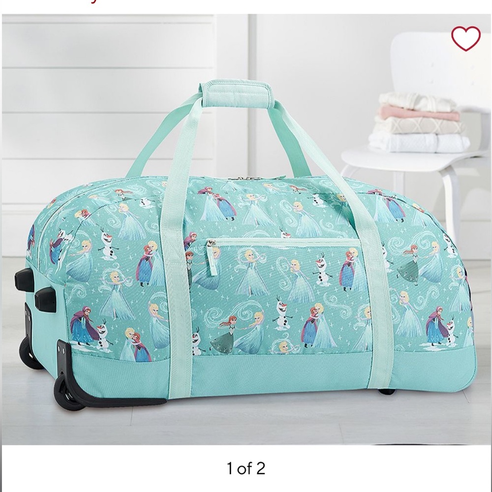 Mackenzie Aqua Frozen Rolling Duffle - Pottery Barn Kids